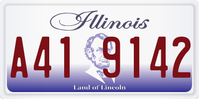 IL license plate A419142