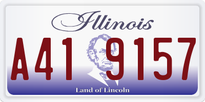 IL license plate A419157