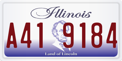 IL license plate A419184