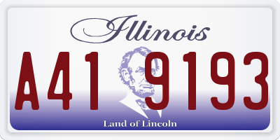 IL license plate A419193