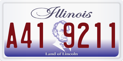 IL license plate A419211