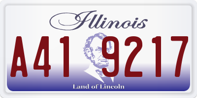 IL license plate A419217