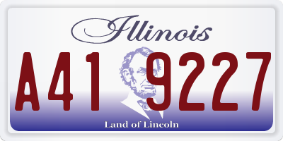 IL license plate A419227