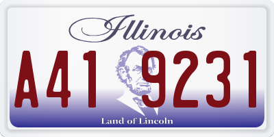 IL license plate A419231
