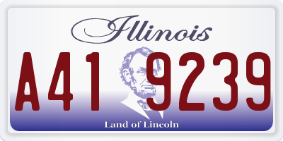 IL license plate A419239