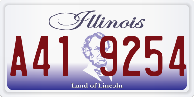IL license plate A419254