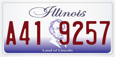 IL license plate A419257