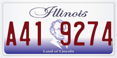 IL license plate A419274