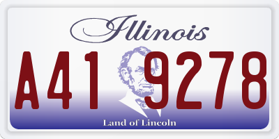 IL license plate A419278