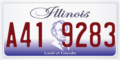 IL license plate A419283