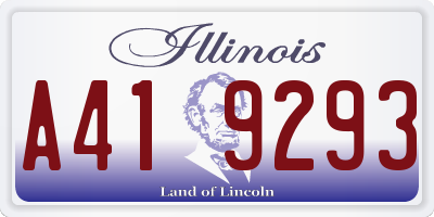 IL license plate A419293