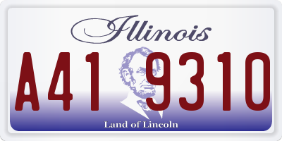 IL license plate A419310
