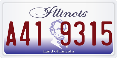 IL license plate A419315