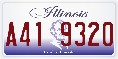 IL license plate A419320