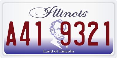 IL license plate A419321