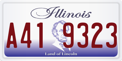 IL license plate A419323