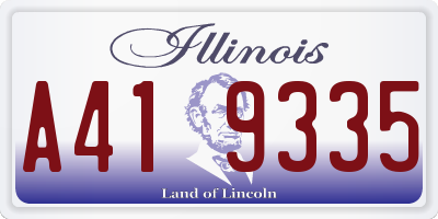IL license plate A419335