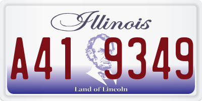 IL license plate A419349