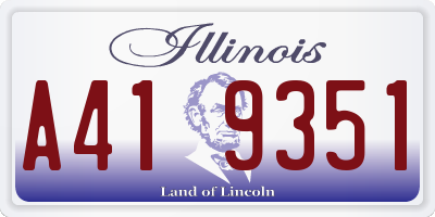 IL license plate A419351