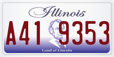 IL license plate A419353