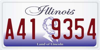 IL license plate A419354