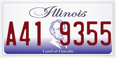 IL license plate A419355