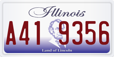 IL license plate A419356