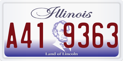 IL license plate A419363