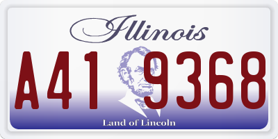 IL license plate A419368
