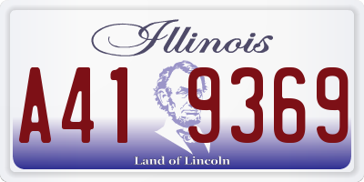 IL license plate A419369
