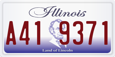 IL license plate A419371