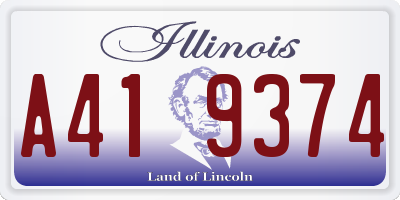 IL license plate A419374