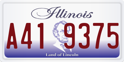 IL license plate A419375