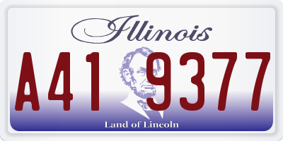 IL license plate A419377