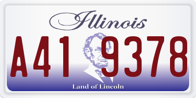 IL license plate A419378