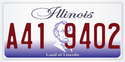 IL license plate A419402