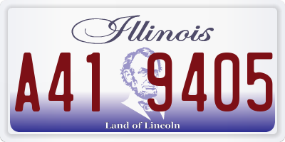 IL license plate A419405