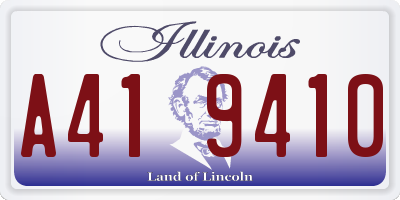 IL license plate A419410