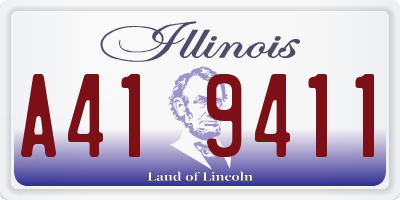 IL license plate A419411