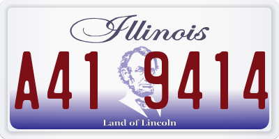 IL license plate A419414