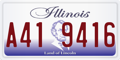 IL license plate A419416
