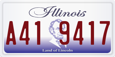 IL license plate A419417