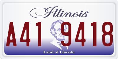 IL license plate A419418