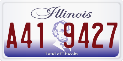 IL license plate A419427