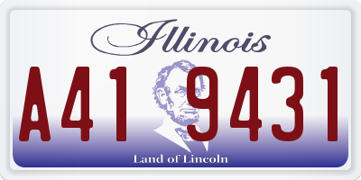IL license plate A419431
