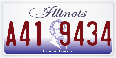 IL license plate A419434