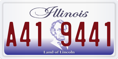 IL license plate A419441