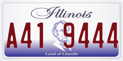 IL license plate A419444