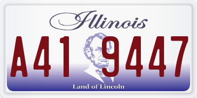 IL license plate A419447