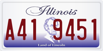 IL license plate A419451